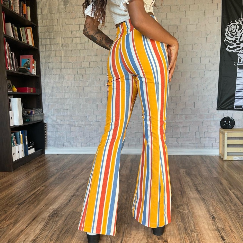 Free People Striped Split Flares - Picture 5 of 8
